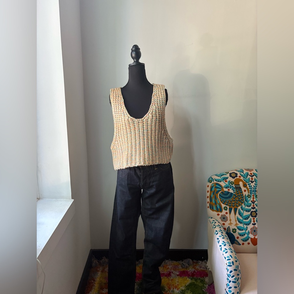 Free People Multi Color Knit Tank Top